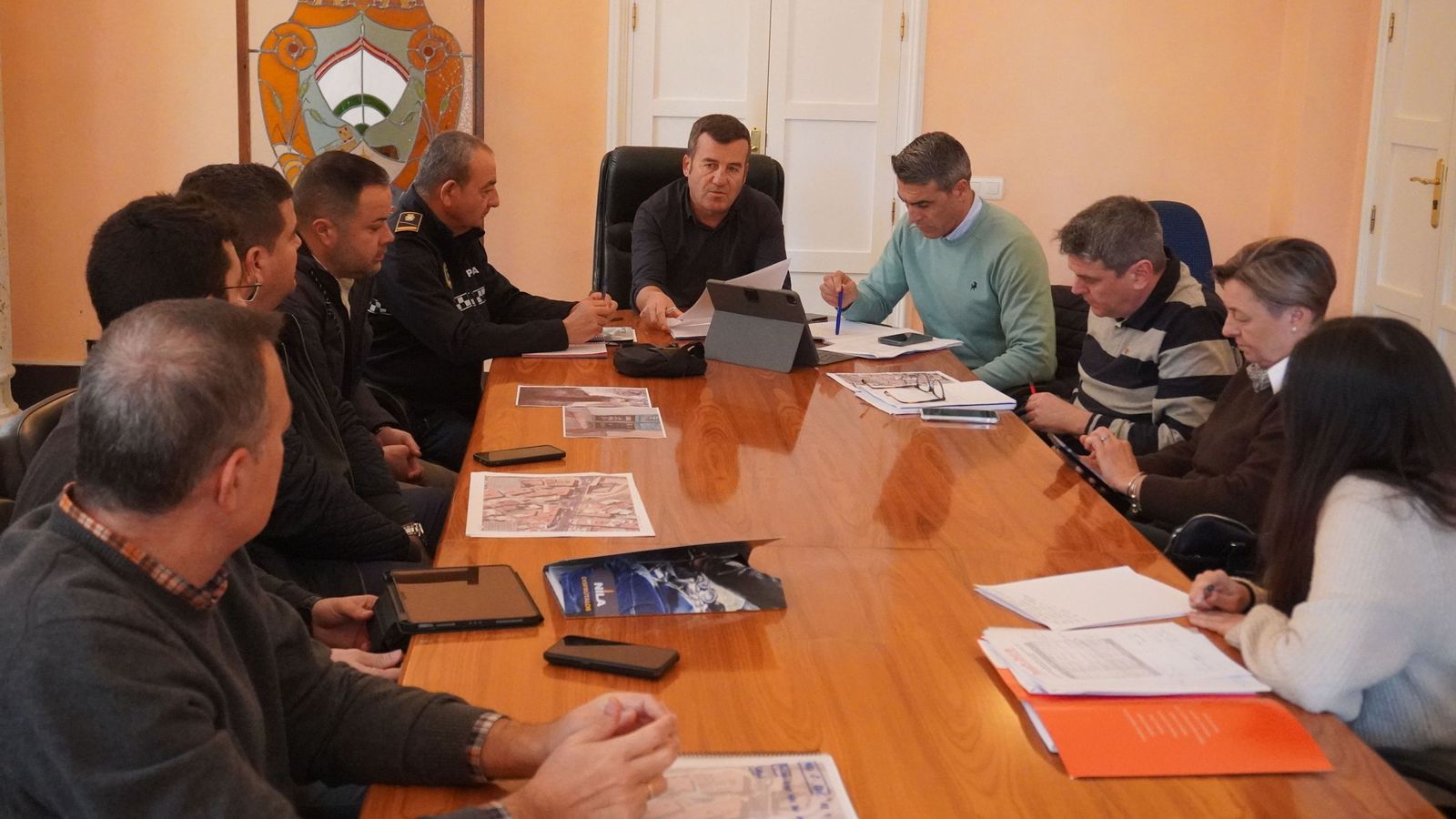 Reunión de coordinación de las obras.