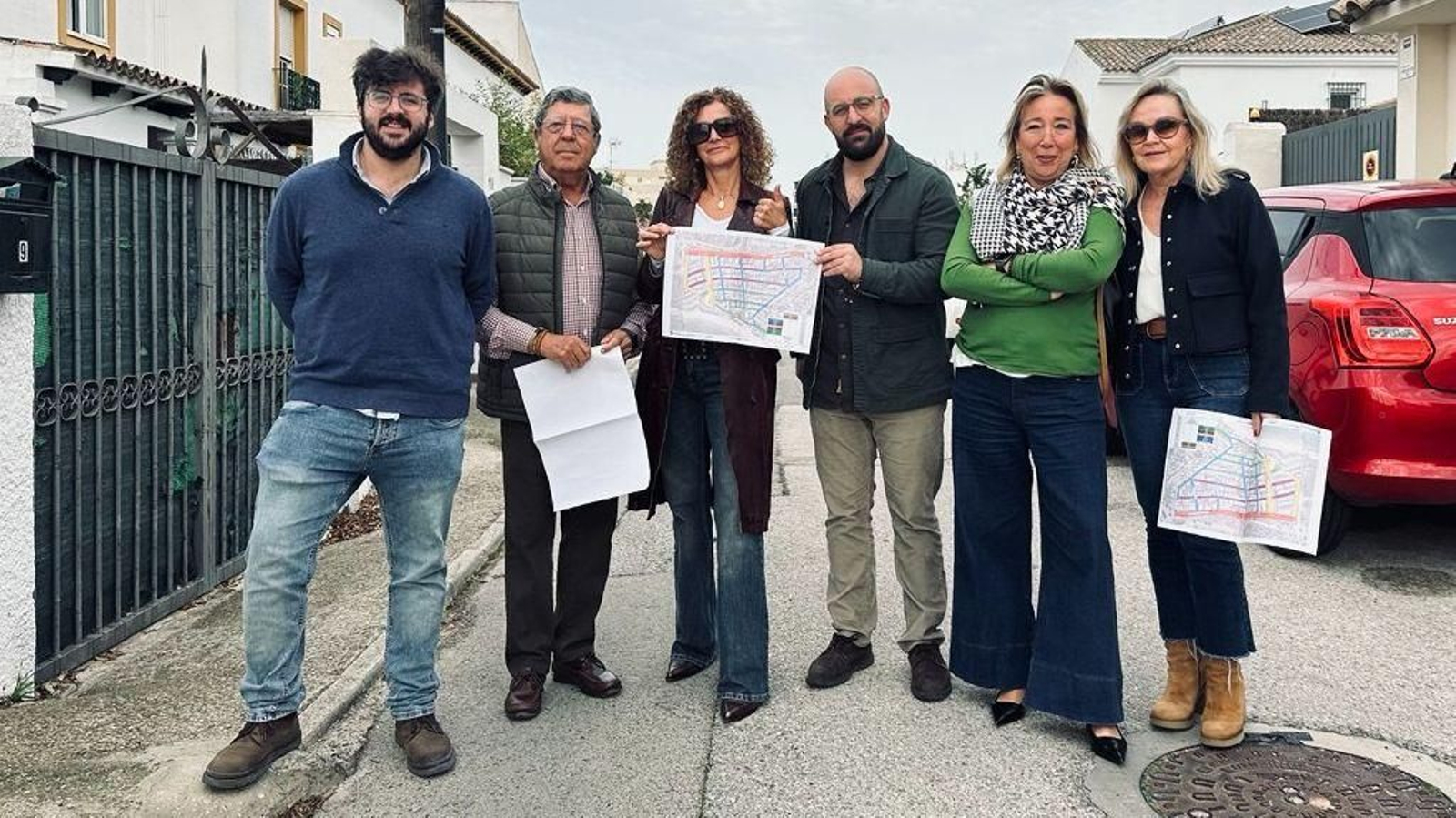 Un momnto de la visita a Fuentebravía.