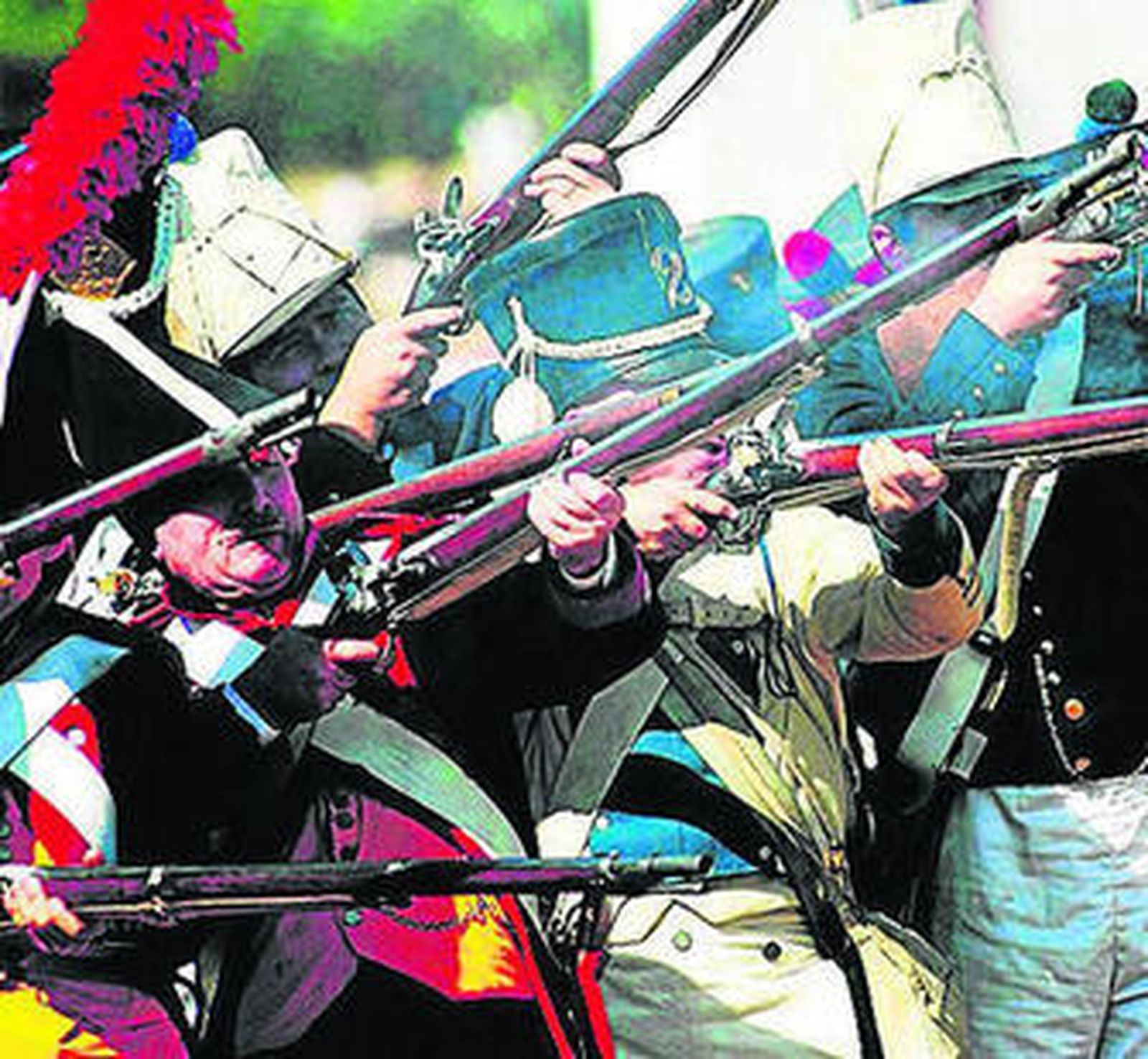 Soldados en plena recreación de la batalla de Bailén.