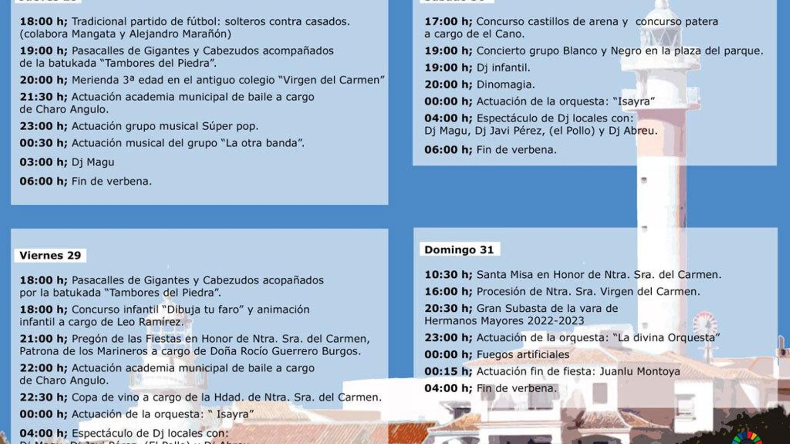 Programación fiestas de El Rompido.