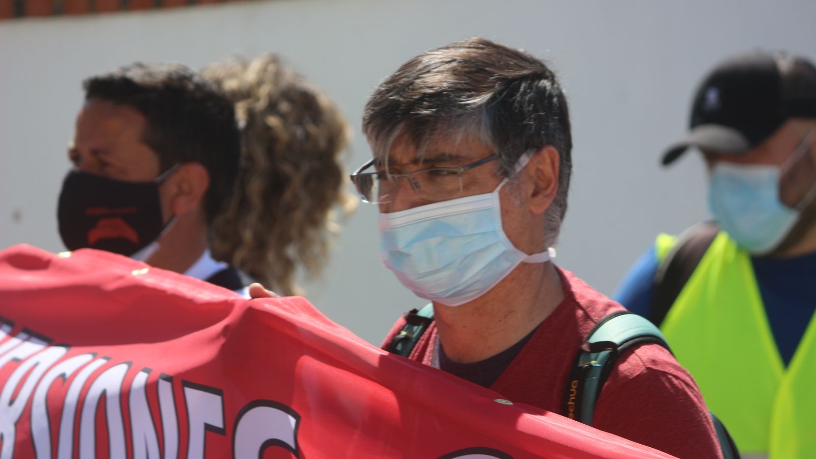 Trujillo durante una de las protestas de Airbus