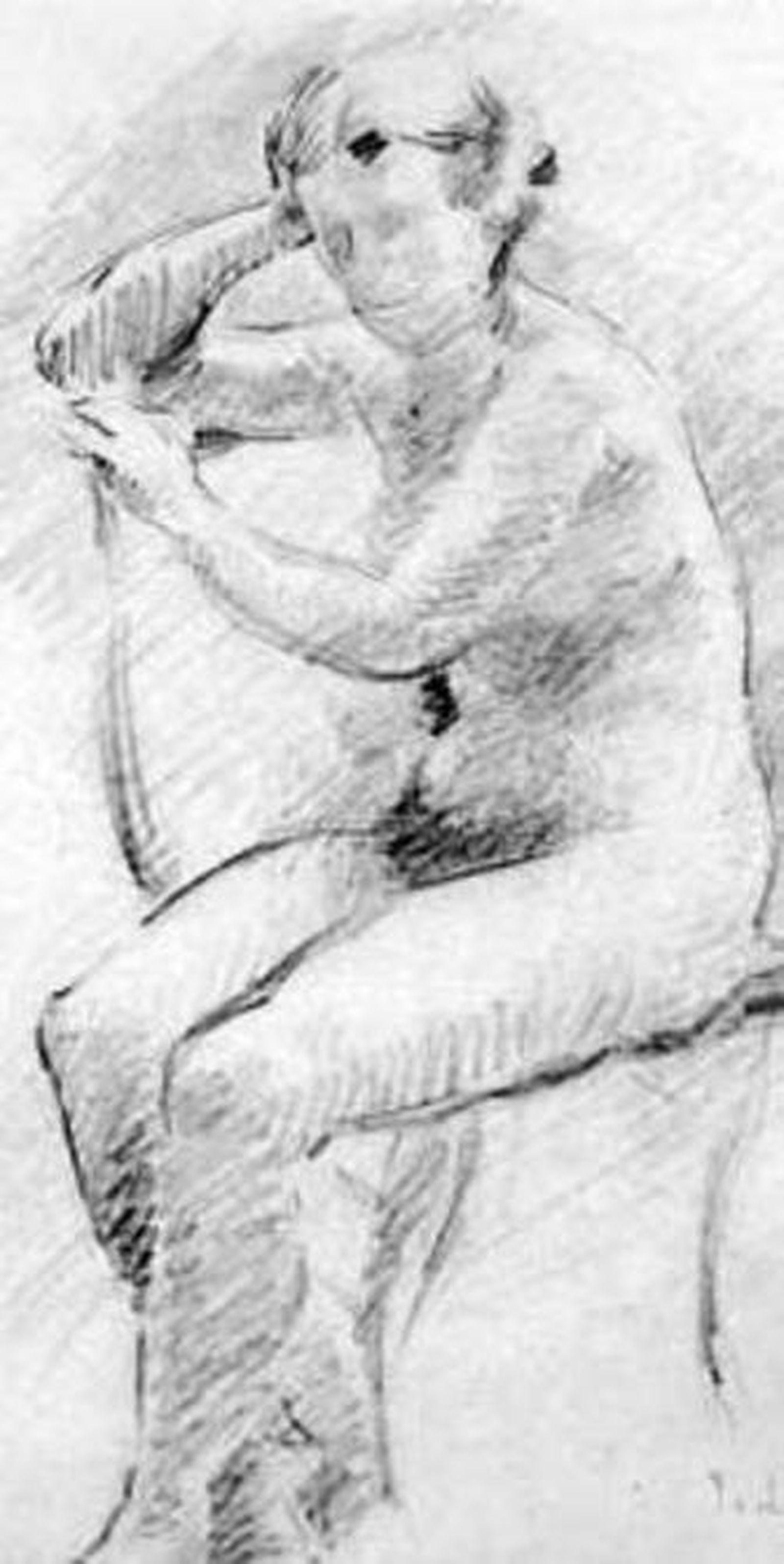 Dibujo a carboncillo de Bueno.