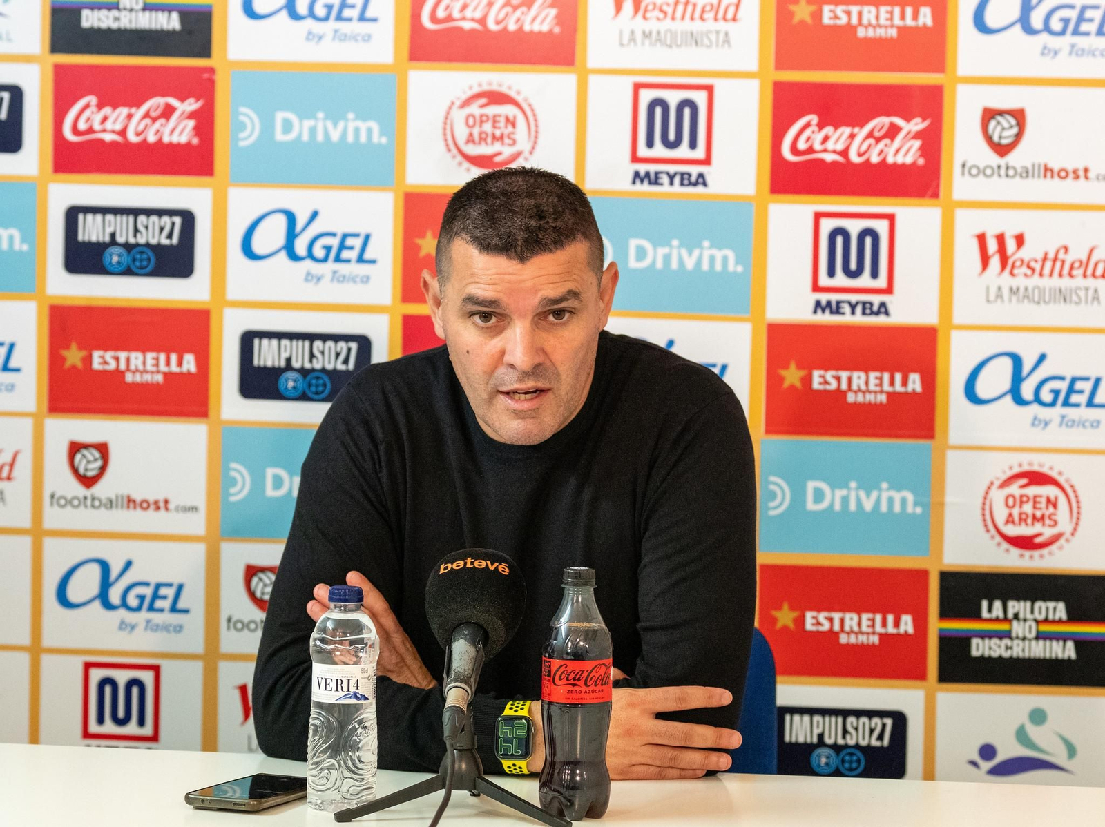 Xavi Molist, técnico del Sant Andreu, en una reciente rueda de prensa.