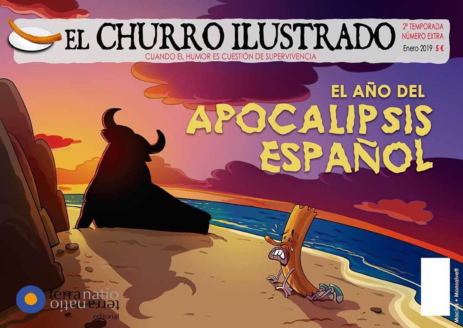 Cubierta de 'El Churro Ilustrado'  y su nuevo número 'El Año del Apocalipsis Español'.