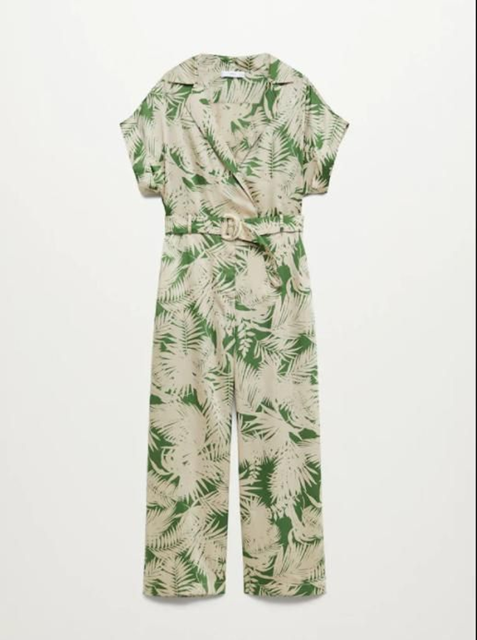 Mono verde con estampado tropical de Mango outlet.