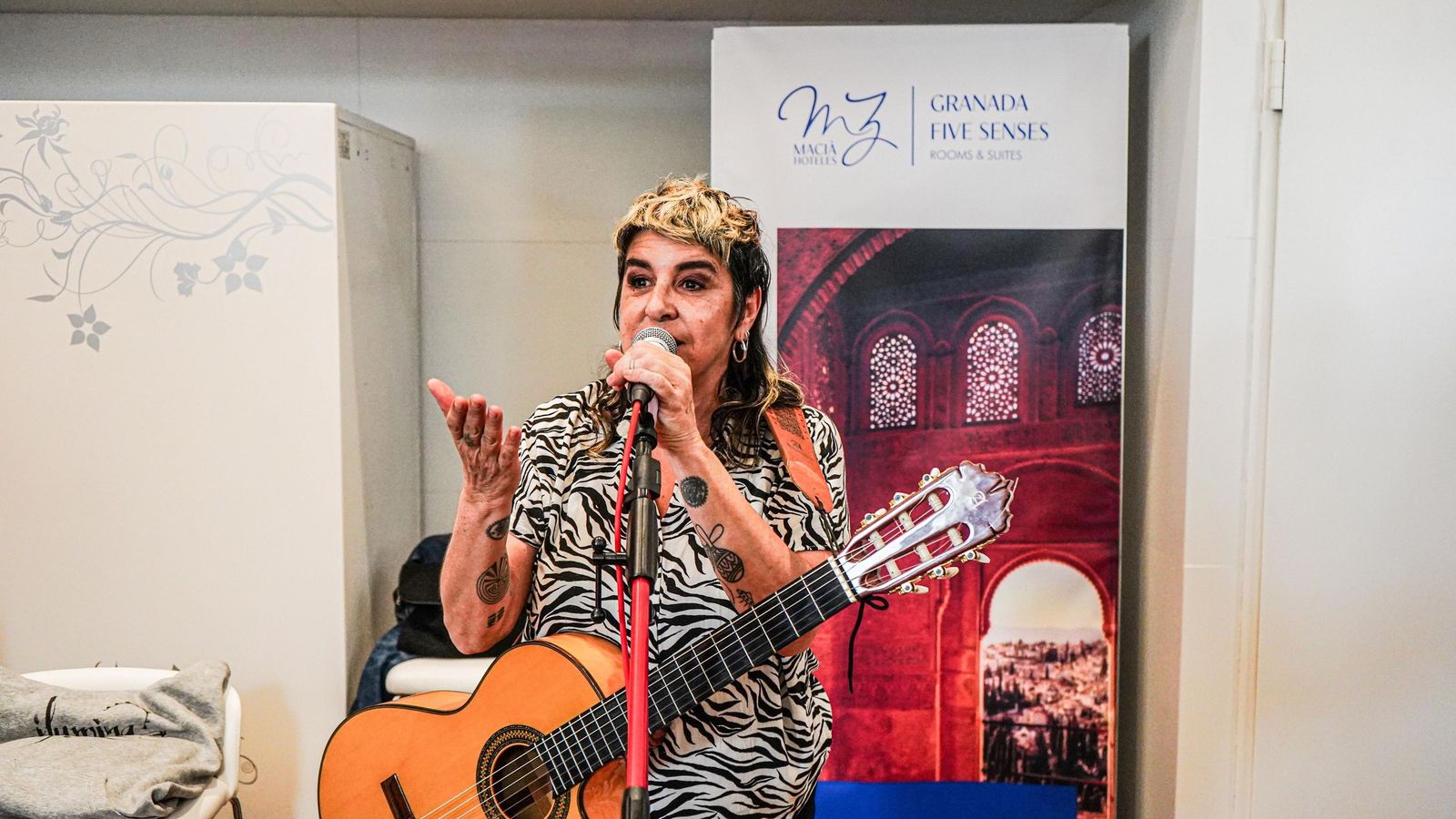 La cantante española Amparo Sánchez durante su presentación.