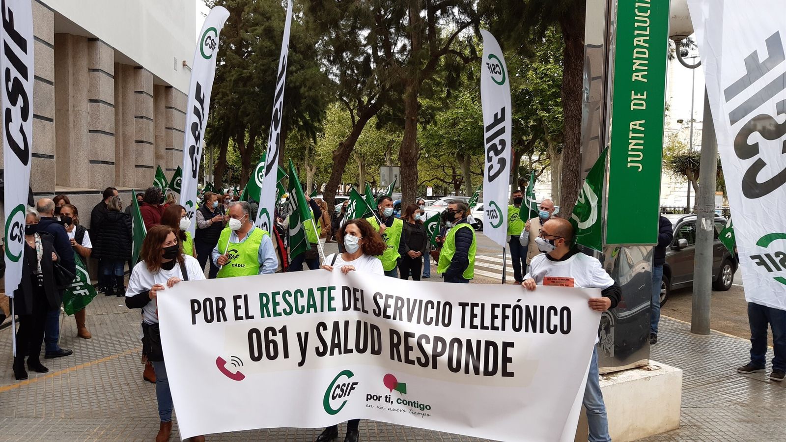 Un instante de la protesta de este jueves