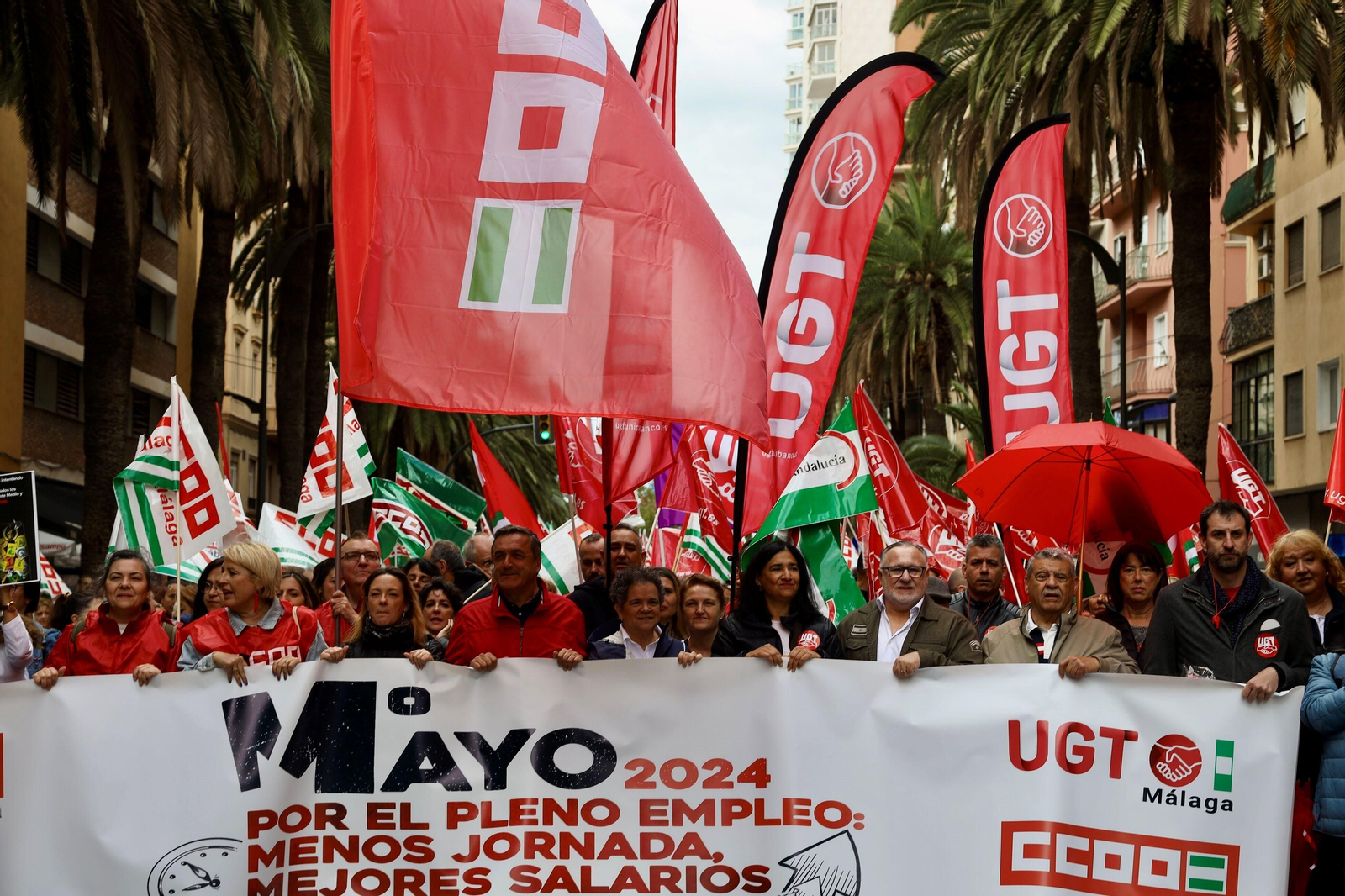 La manifestación del 1 de mayo en Málaga, en fotos