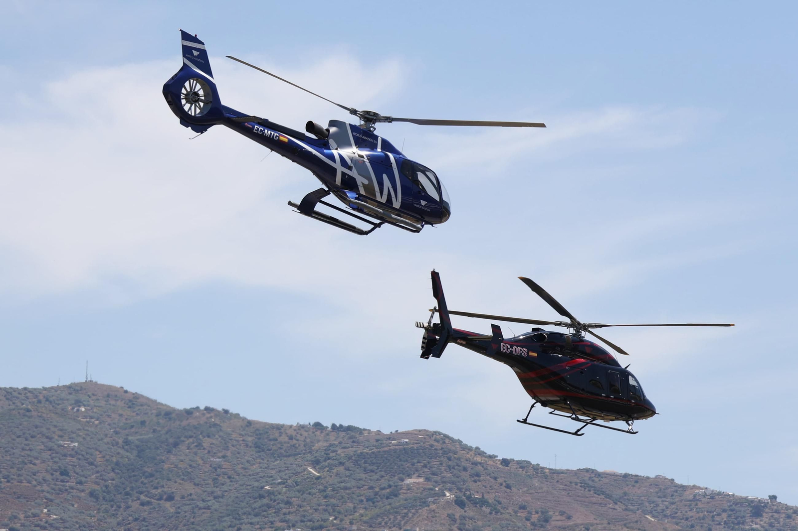 Helicópteros durante un vuelo panorámico