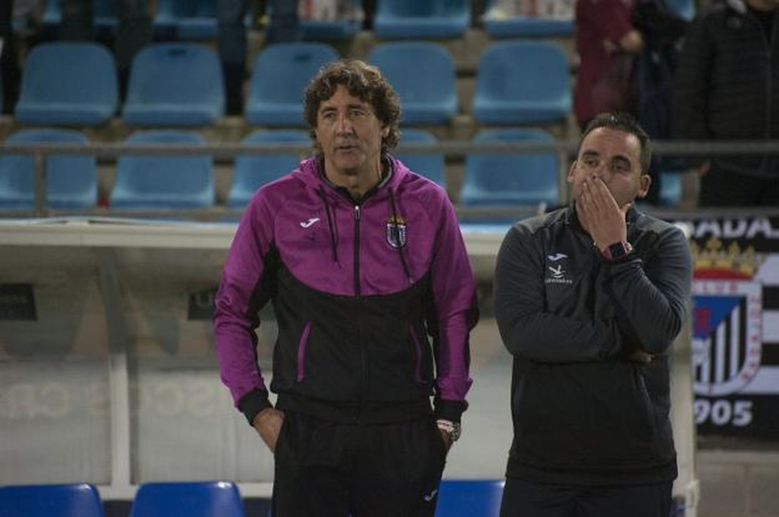 Patxi Salinas (i), en un partido del Badajoz