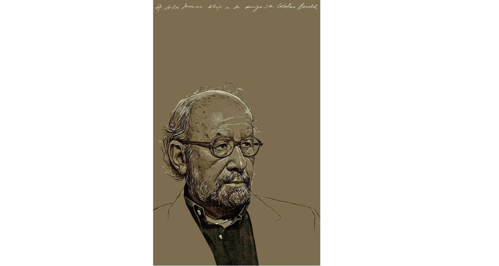 El retrato de Caballero Bonald por Hernán Cortés que se se encuentra en la Biblioteca Nacional en la galería de los Premios Cervantes. El retrato de Caballero Bonald por Hernán Cortés que se se encuentra en la Biblioteca Nacional en la galería de los Premios Cervantes.