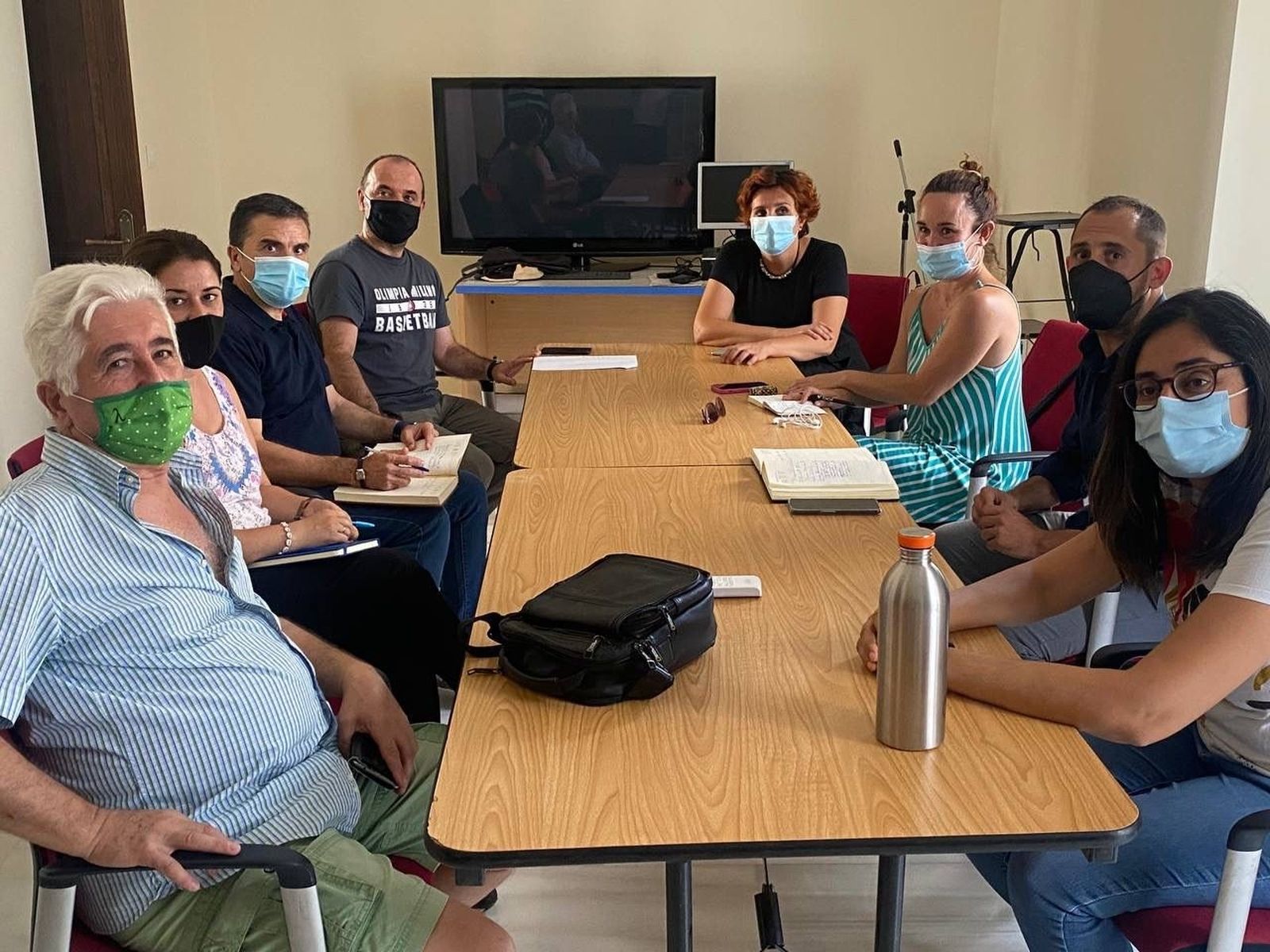 Reunión de las direcciones de IU y Podemos en Córdoba.