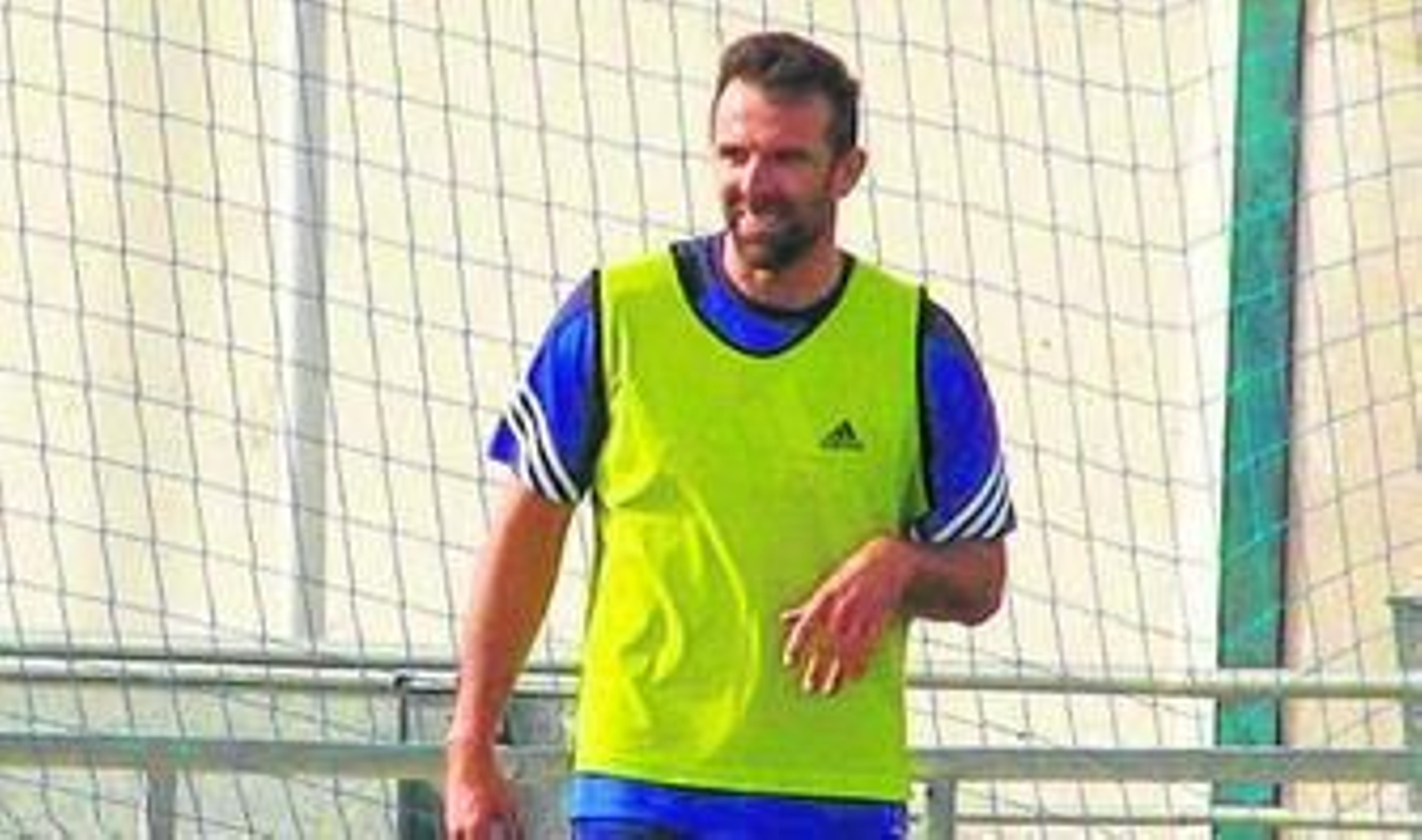 Carlos Marchena, durante el entrenamiento de ayer con el Recreativo.