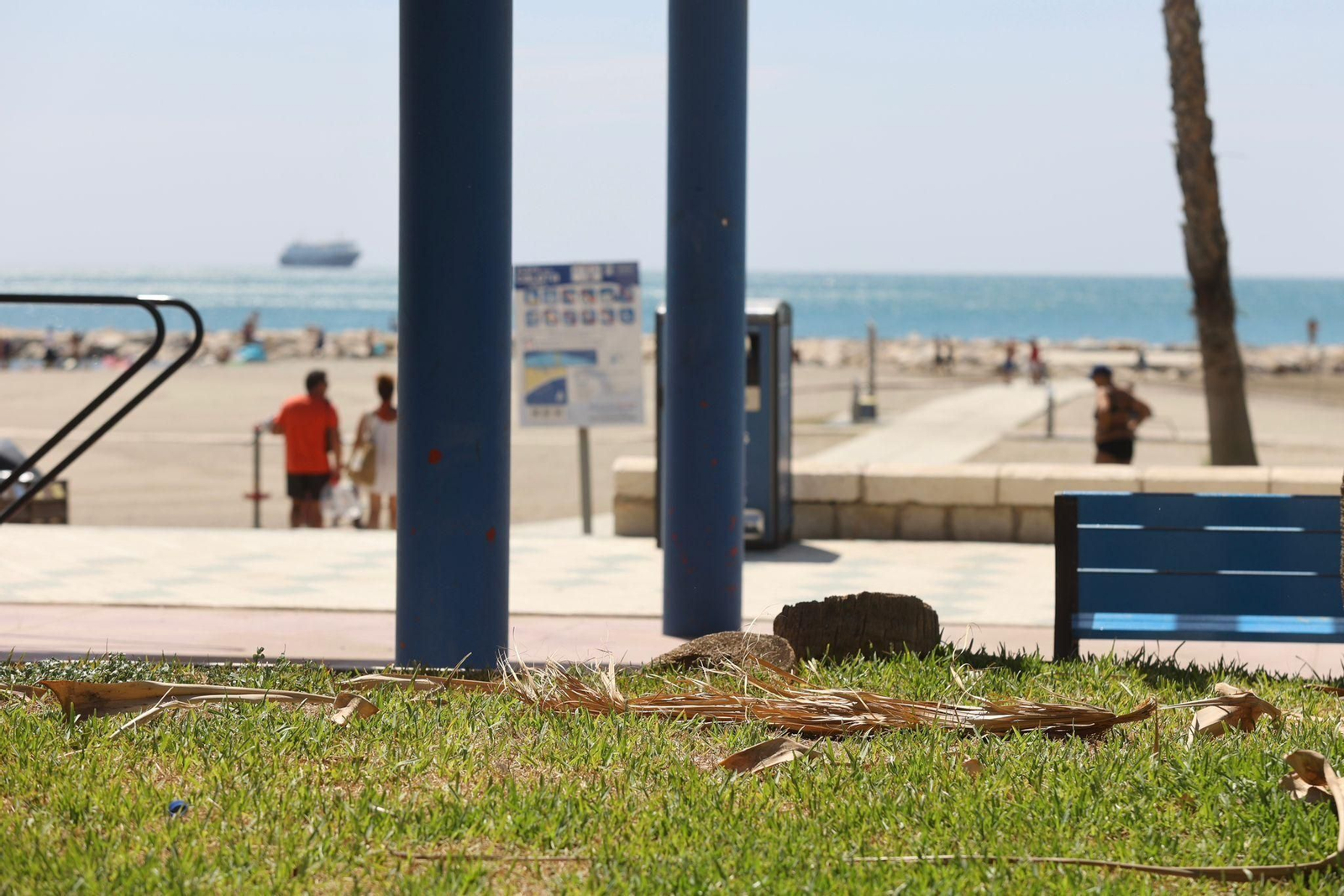 Las fotos del día de fuertes vientos en las playas de Málaga