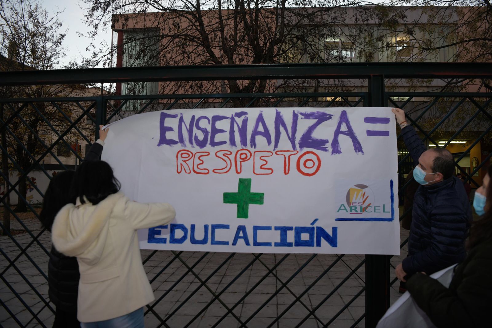 El centro se manifestó esta mañana.