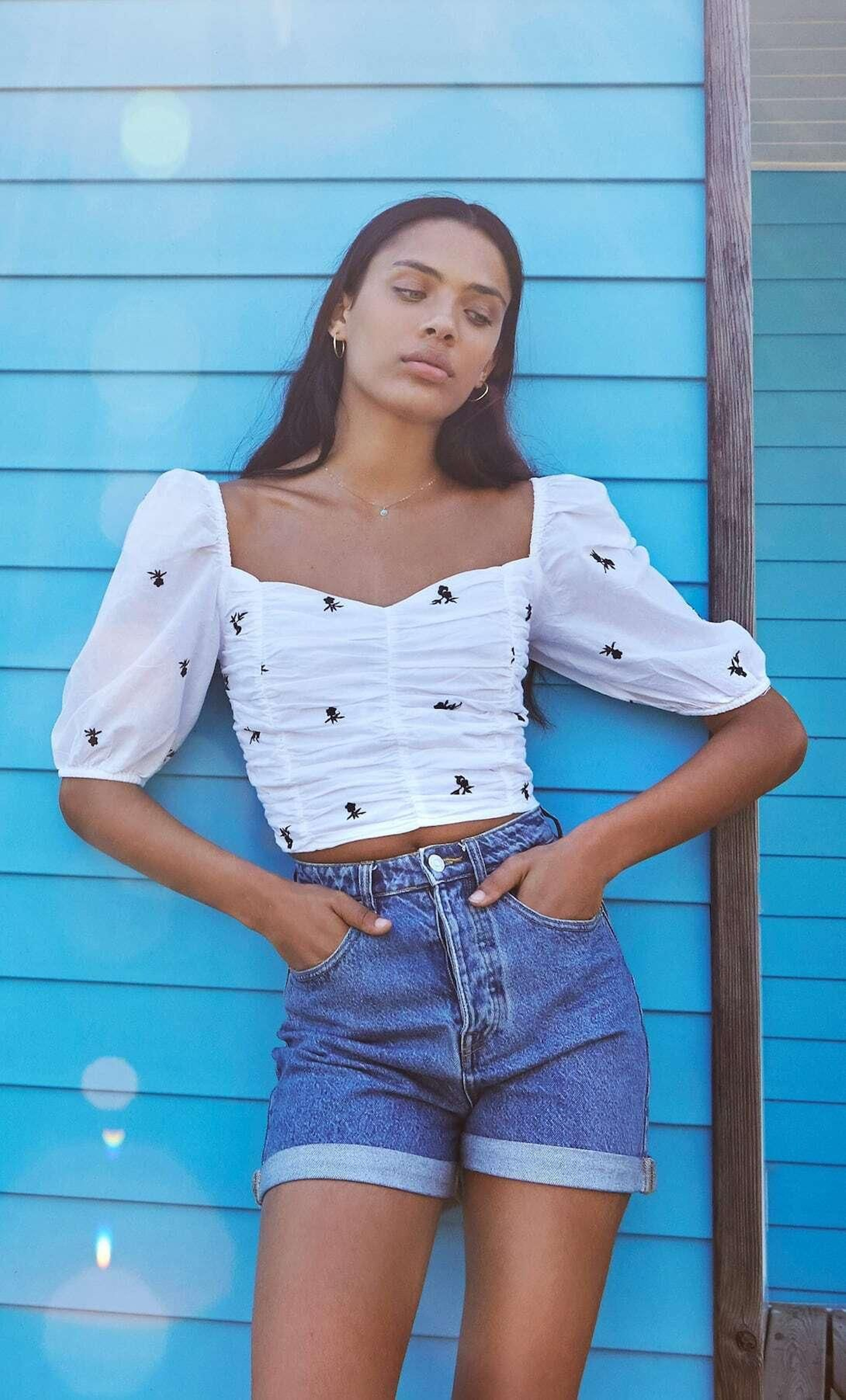 Shorts vaqueros de Stradivarius.