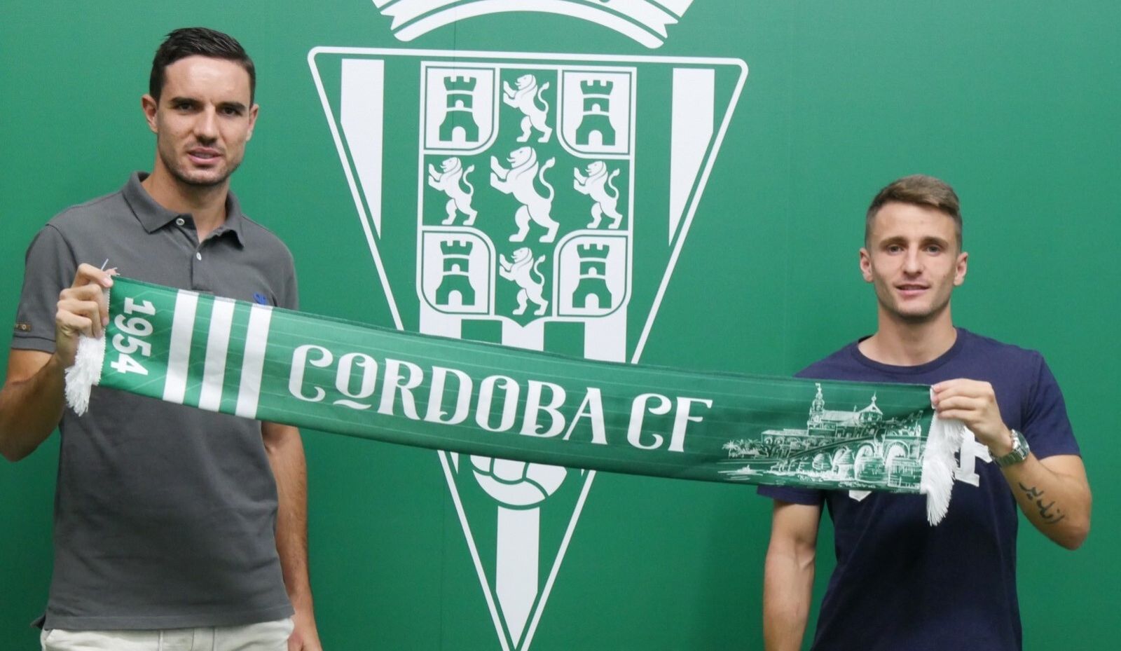 Toni Arranz y Ekaitz Jiménez, en su presentación con el Córdoba CF.