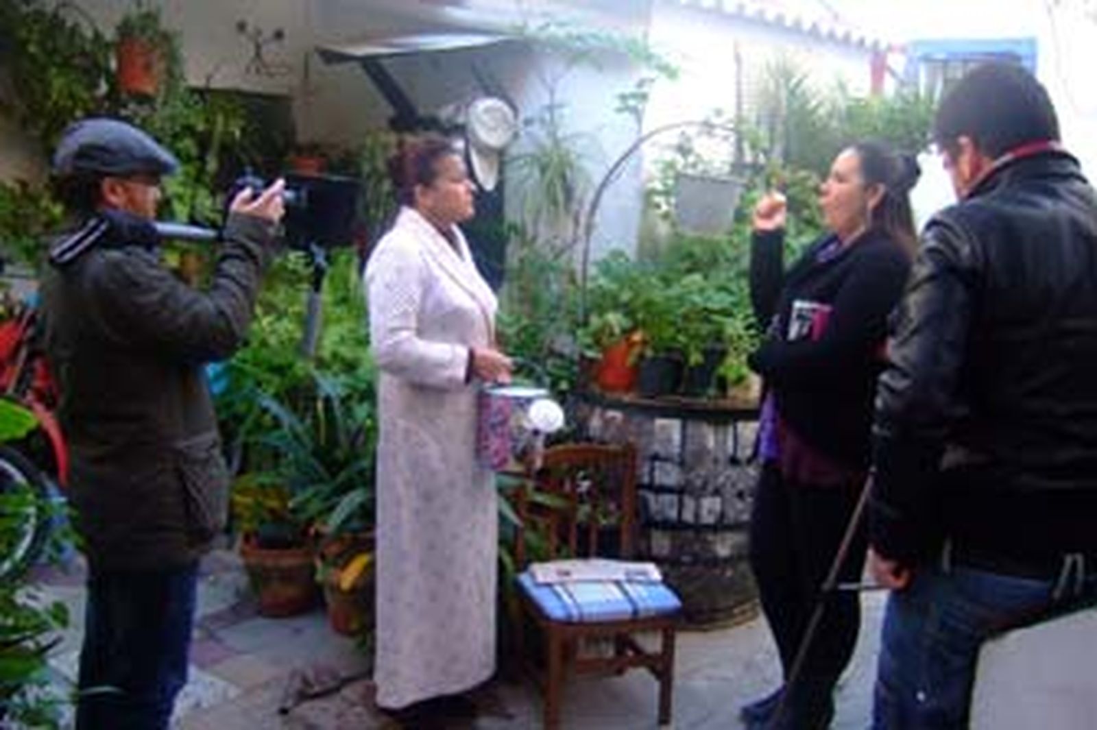 Un momento del rodaje en la calle Espelete.