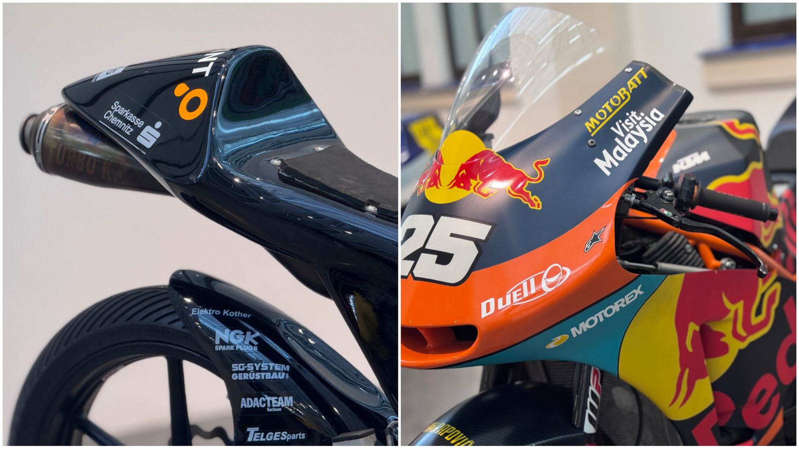 Detalles de algunas de las motocicletas.