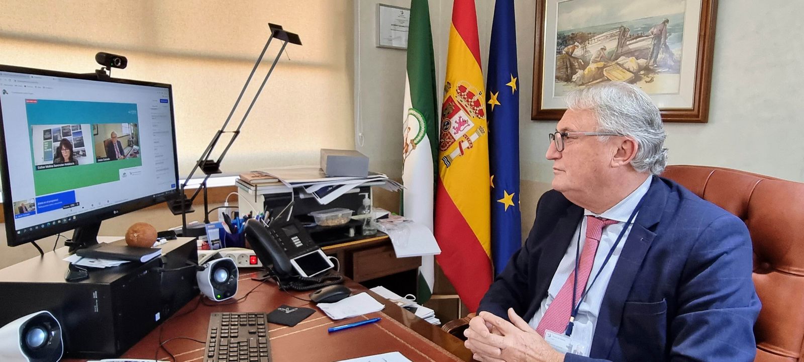 El presidente de la APA, Jesus Caicedo, en el webinar.