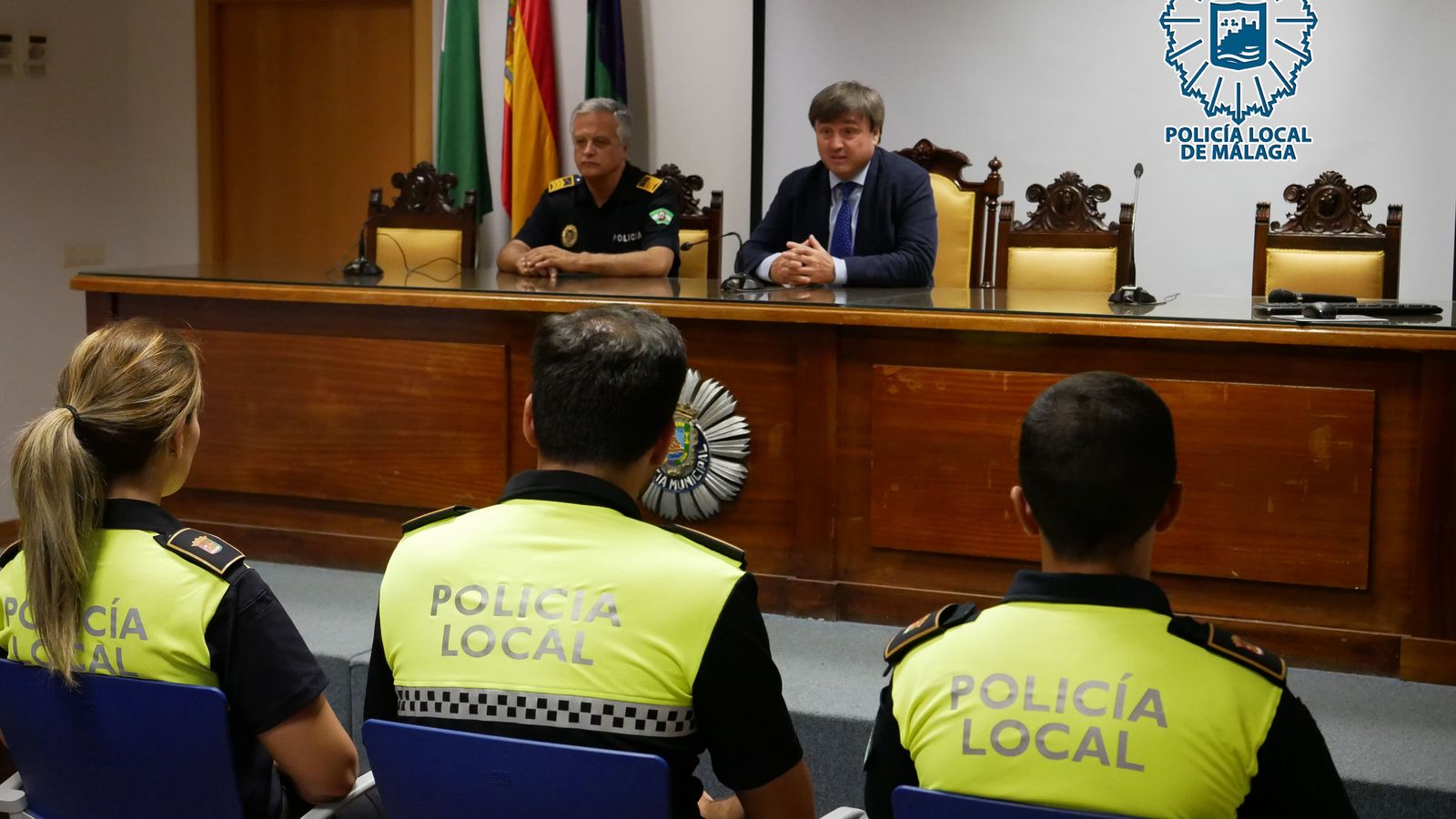 Acto de bienvenida de los nuevos policías locales de Málaga.
