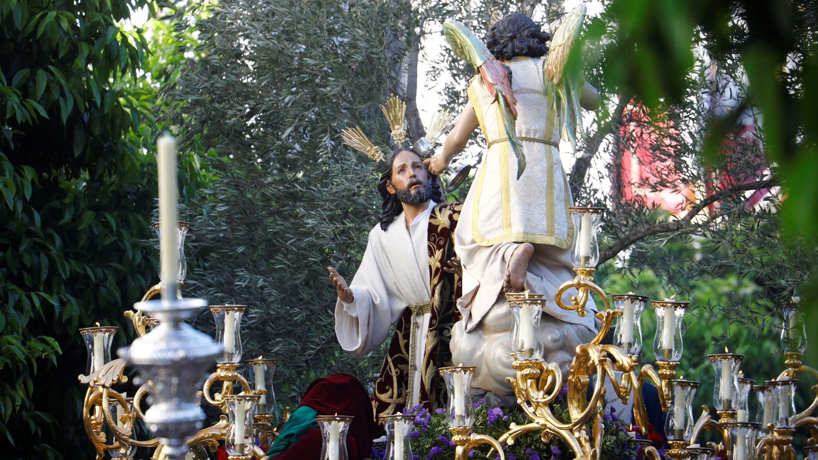 Detalle del paso de Nuestro Padre Jesús Orando en el Huerto.