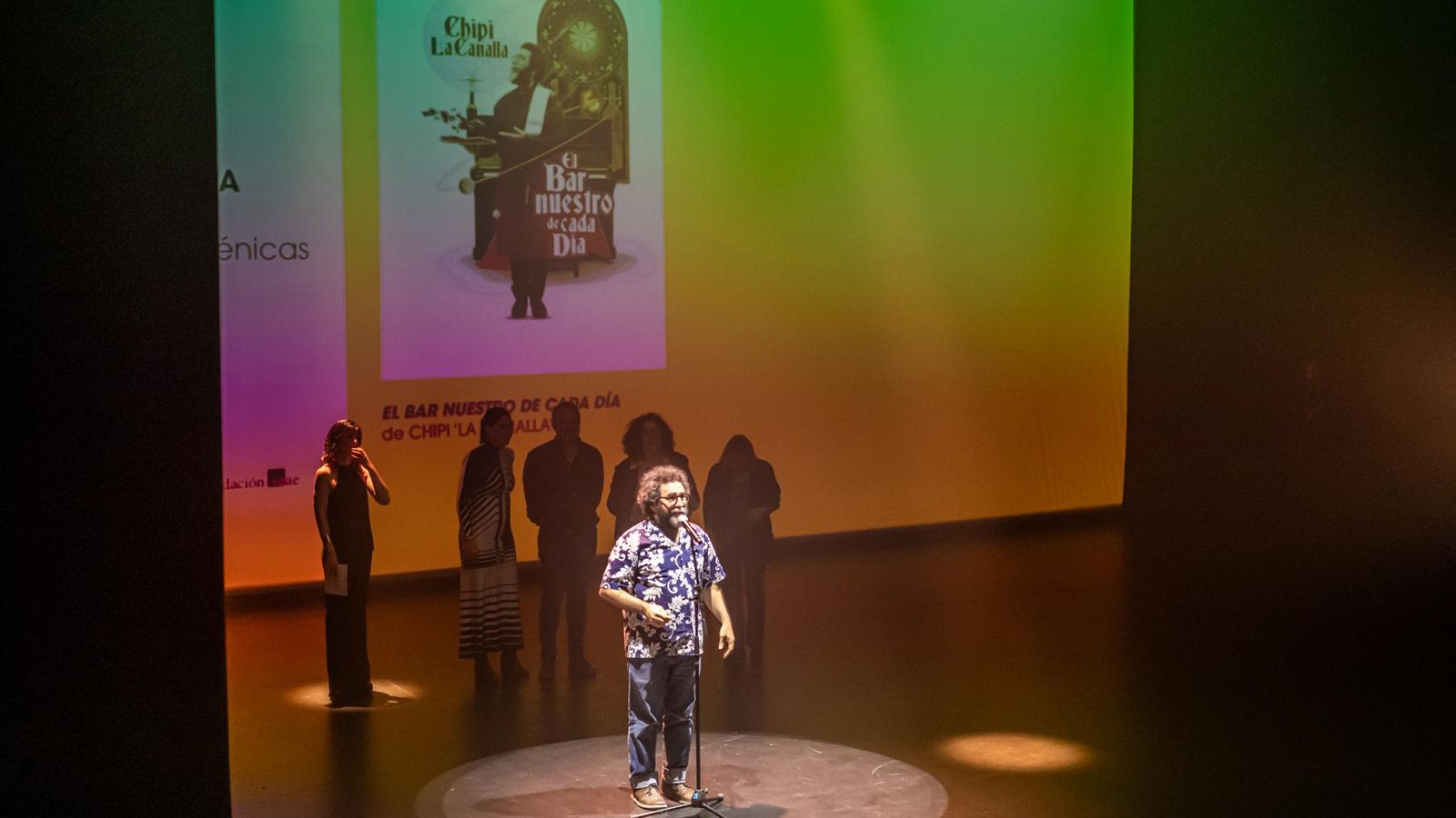 Antonio Romera, Chipi de la Canalla, durante la entrega de uno de los galardones con los que ha sido distinguido.
