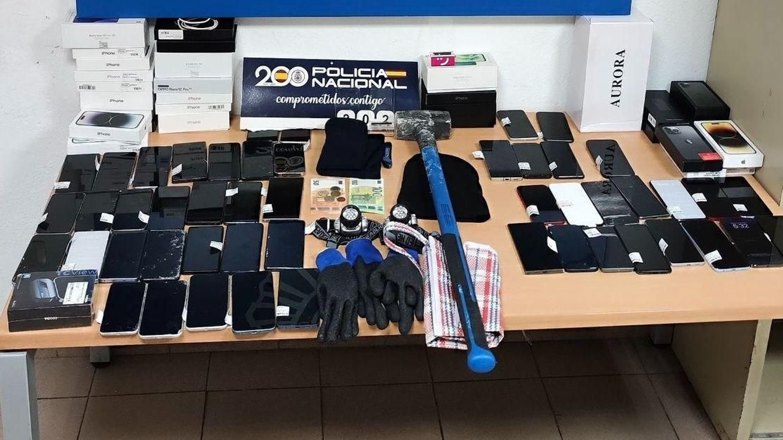 Material recuperado por la Policía Nacional