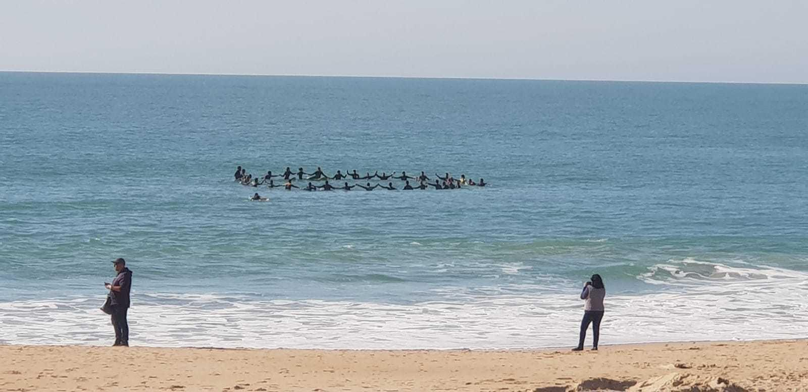 Un momento del acto celebrado recientemente en la playa.