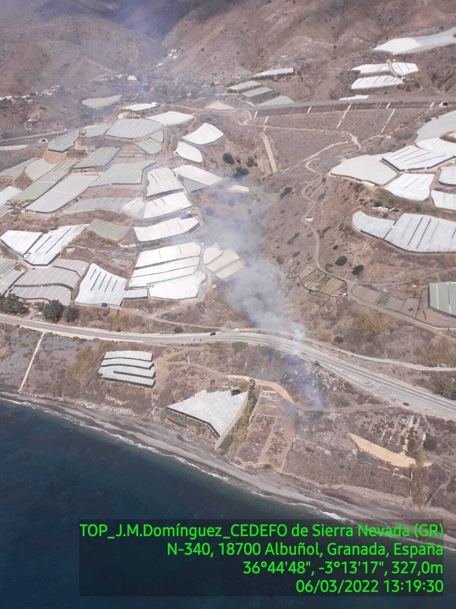 Declarado un incendio forestal en Melicena, en la Costa de Granada