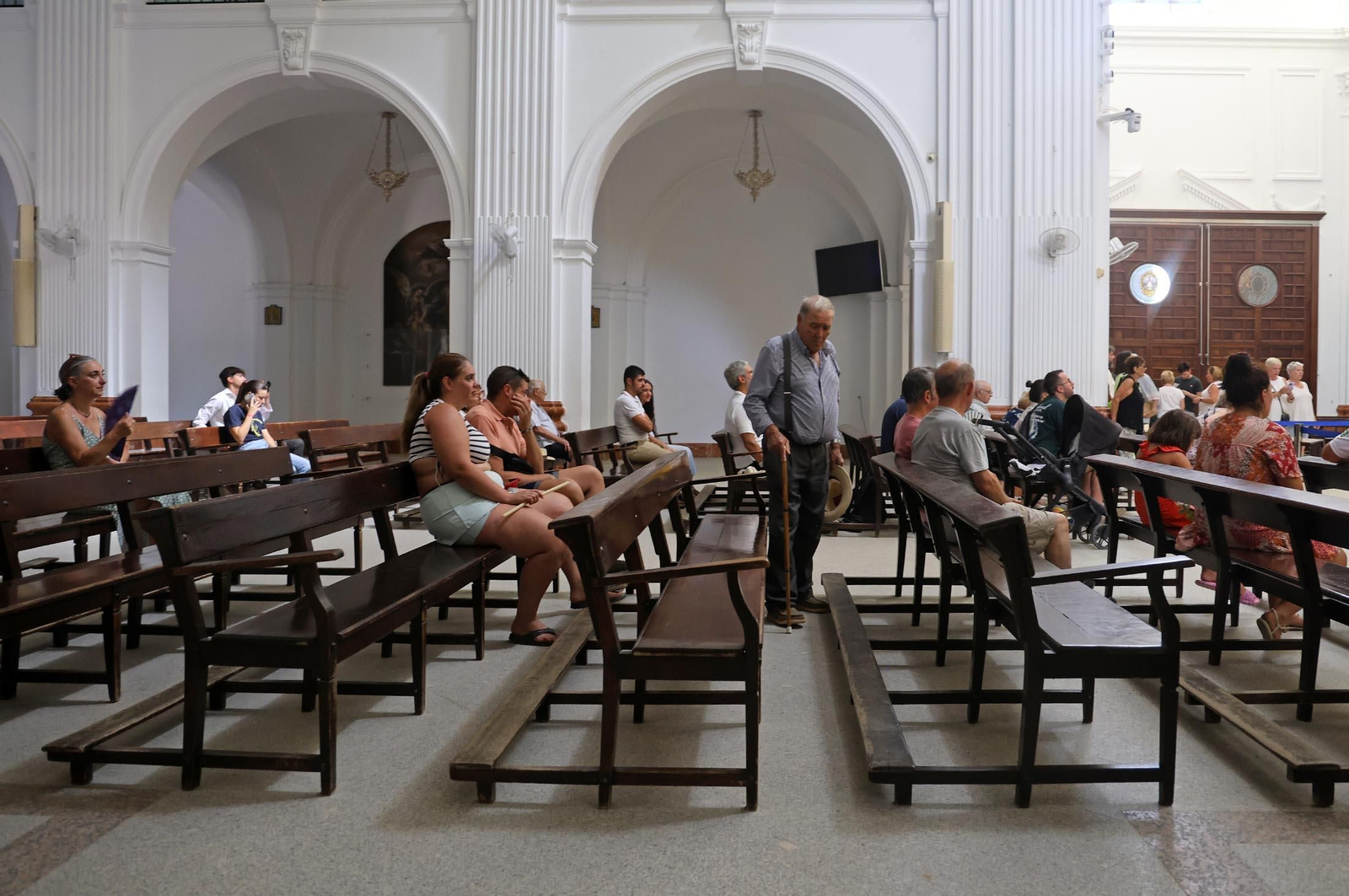Imágenes del ambiente en el Rocío Chico en la mañana del sábado