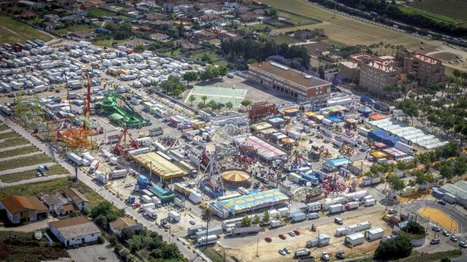 Una vista aérea del recinto ferial de Las Banderas.