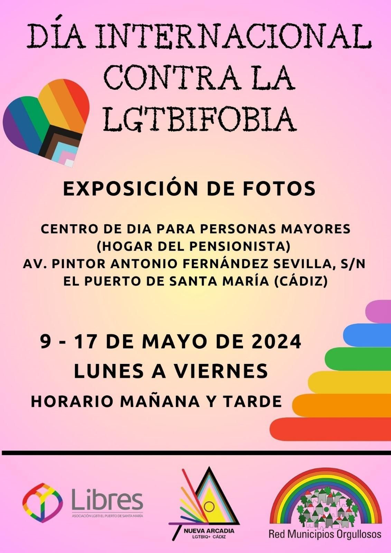 El cartel anunciador de la exposición en el Hogar del Pensionista de El Puerto.