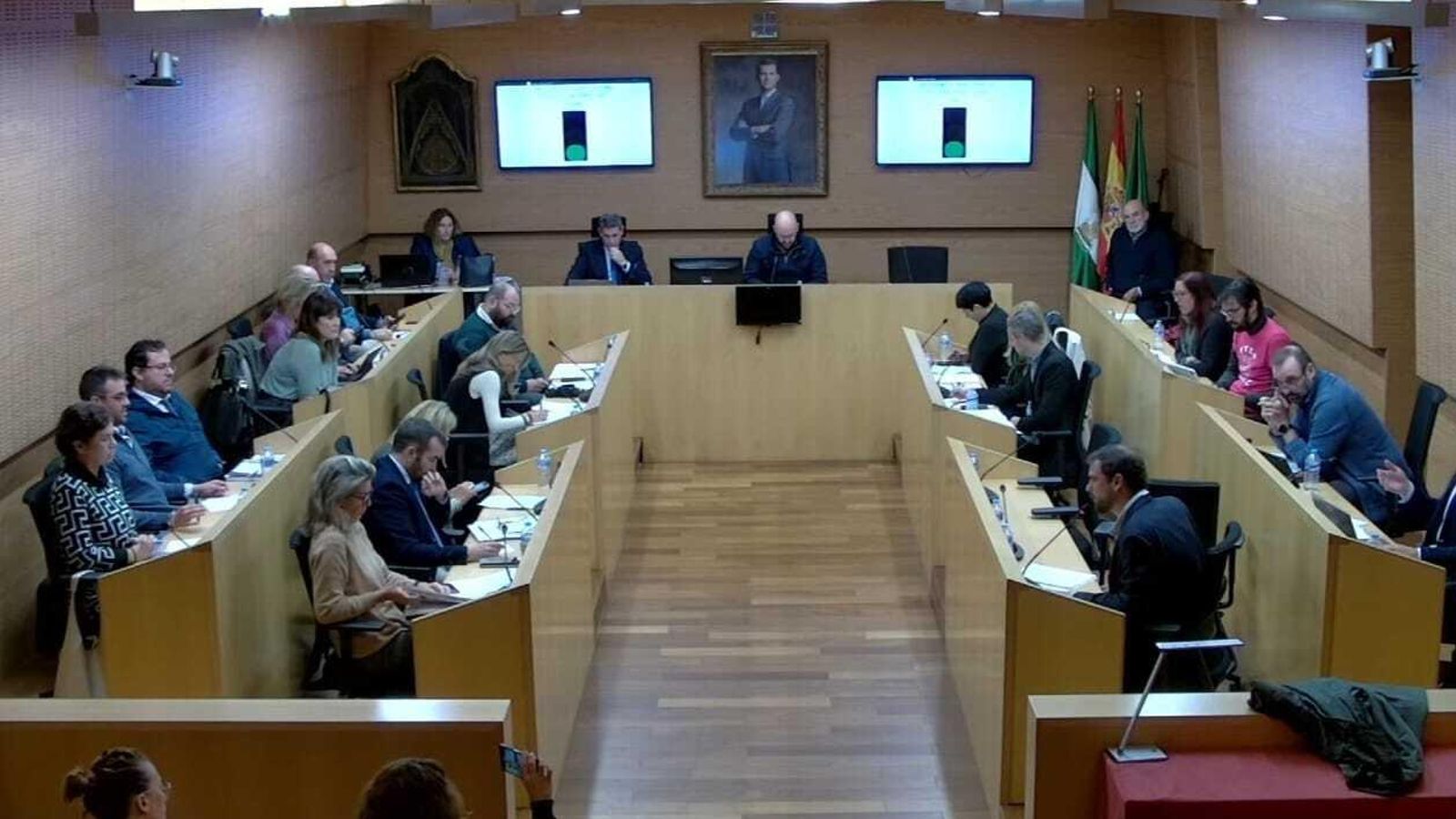 Una visión general del salón de plenos, durante la sesión de esta mañana.