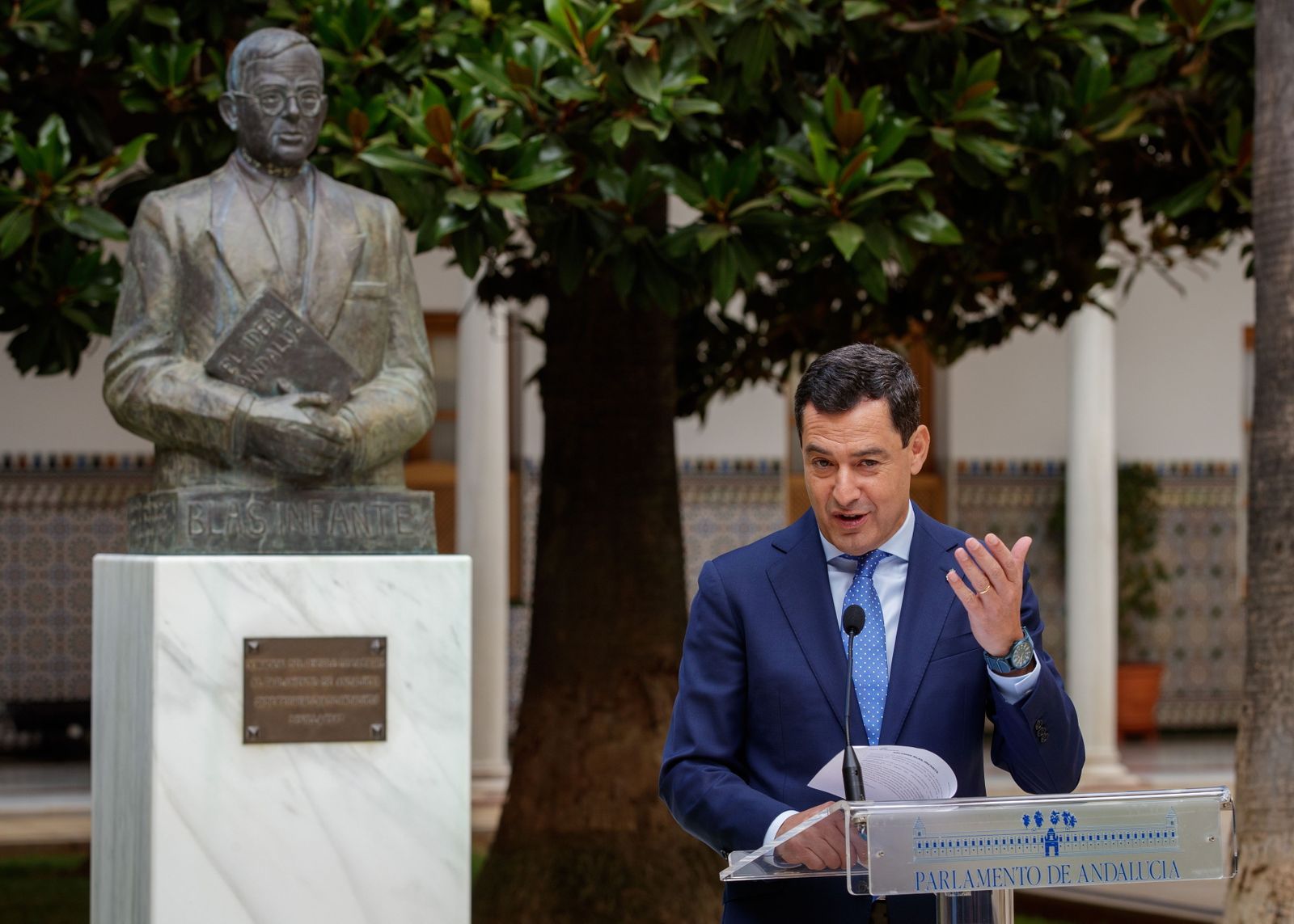 Juanma Moreno, en un acto el pasado día 5.