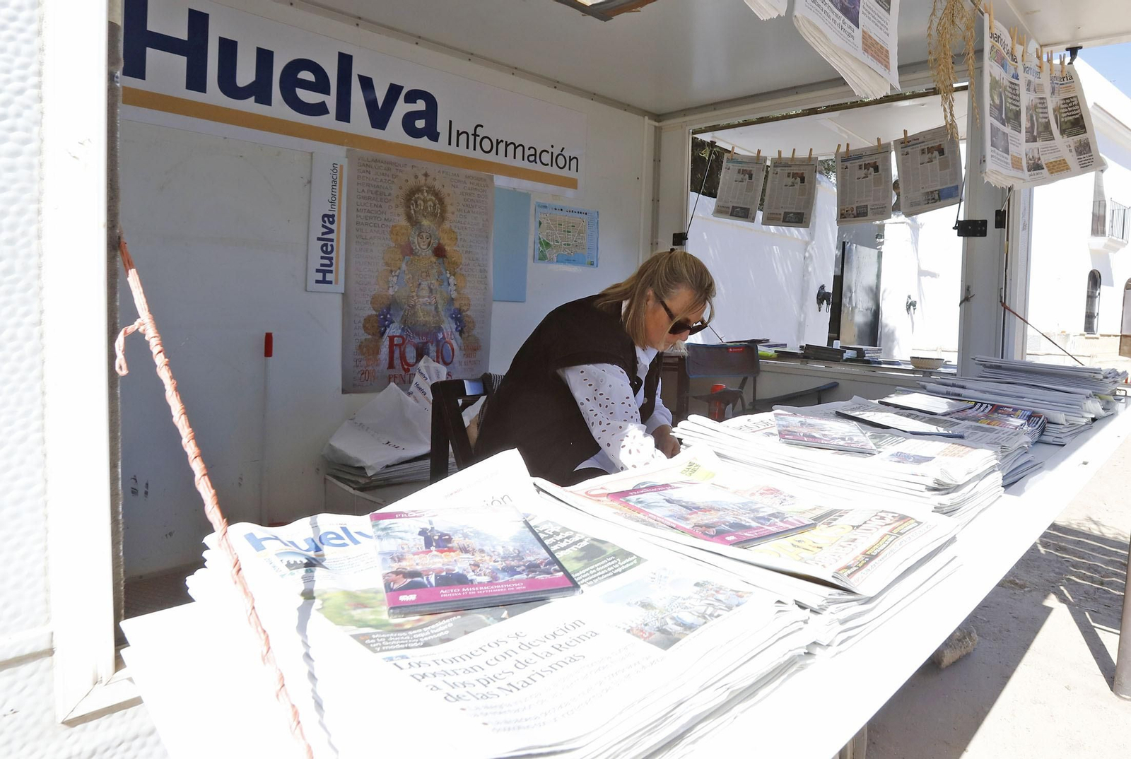 Ambiente en la aldea del Rocío en la jornada del sábado