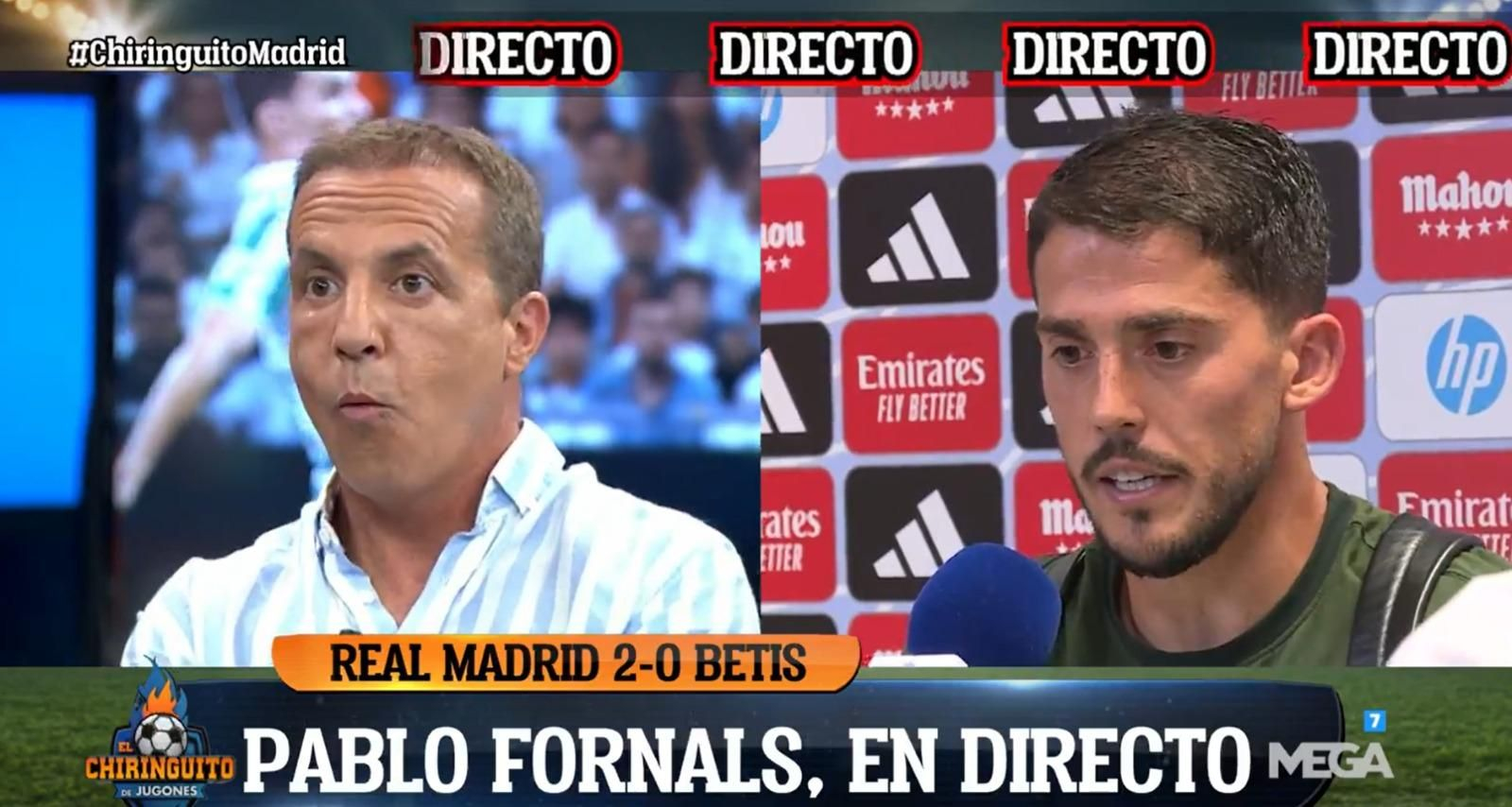 Pablo Fornals hablando en zona mixta tras el enfrentamiento con el Madrid