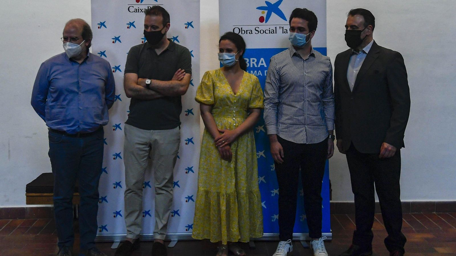 Andrea Marcon, Carlos Mena, Katharina Konradi, Xabier Anduaga y Carlos Álvarez posan en la rueda de prensa del Festival.