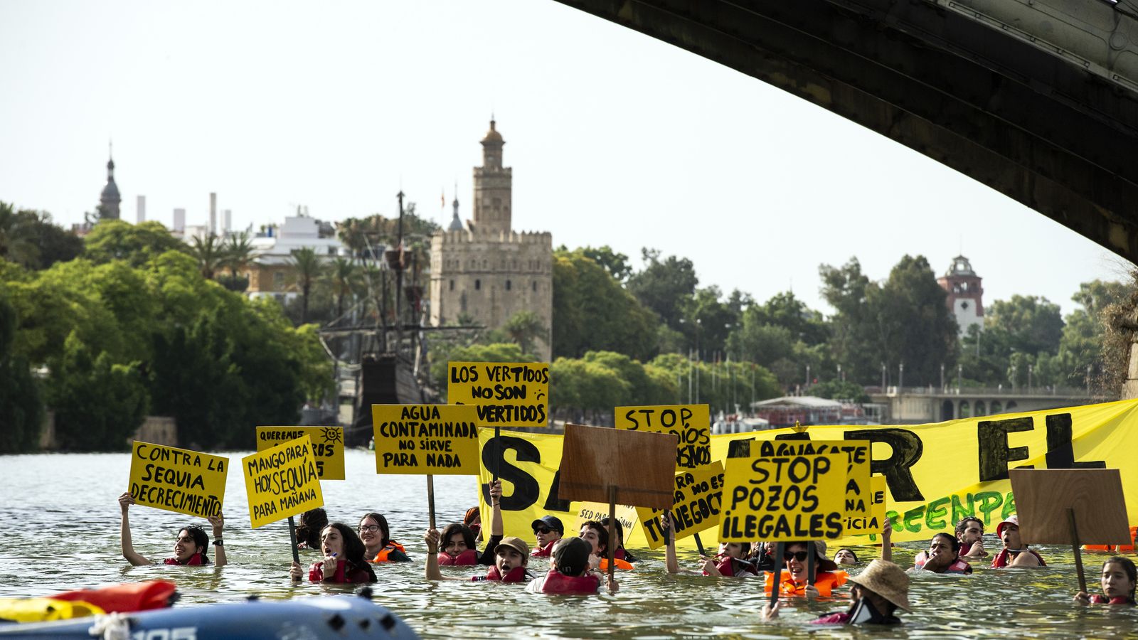 Otro momento de la protesta.