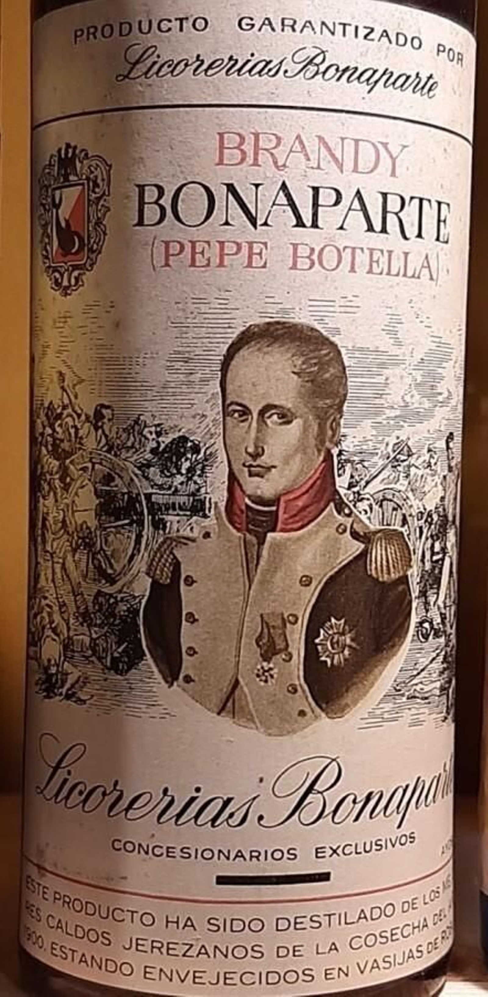 Botella de brandy Bonaparte Pepe Botella.