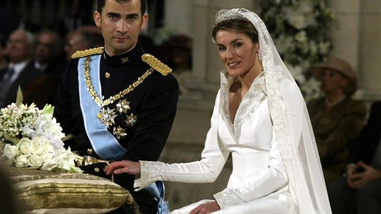 Doña Letizia, demacrada, el día de su enlace.