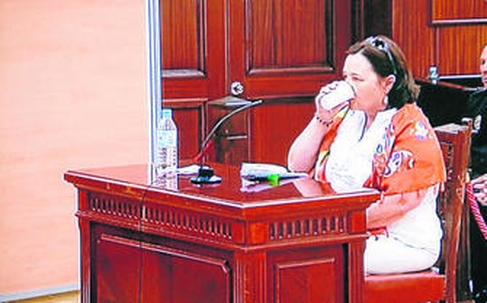 La abuela materna de los niños, Obdulia, ayer durante su declaración.