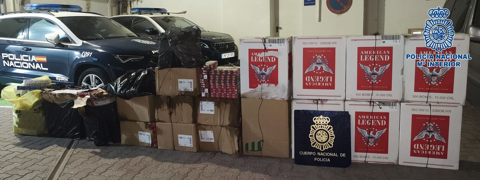 Alijo de tabaco intervenido por la Policía Nacional en La Línea.