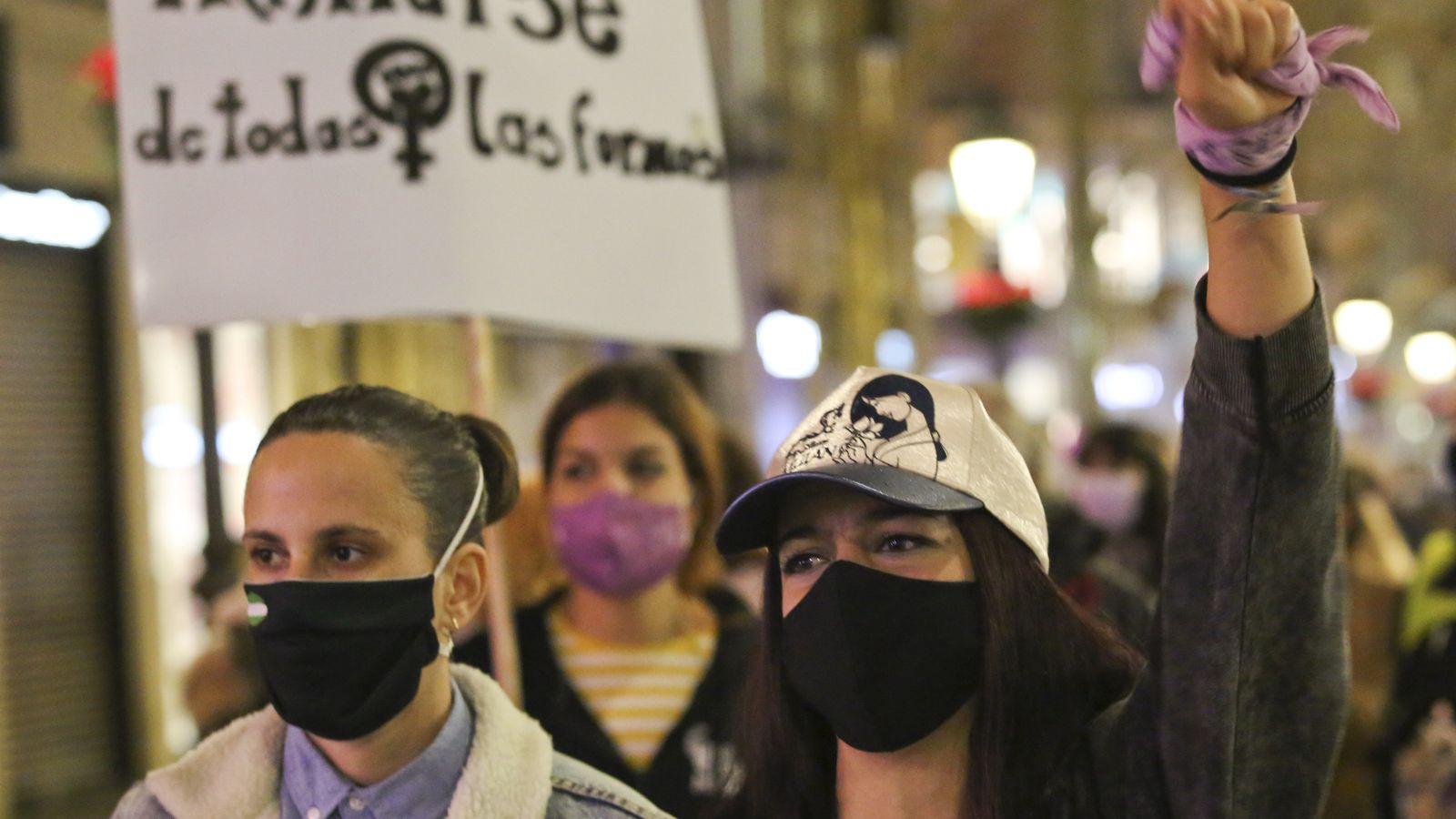 Algunas de las participantes en la marcha.