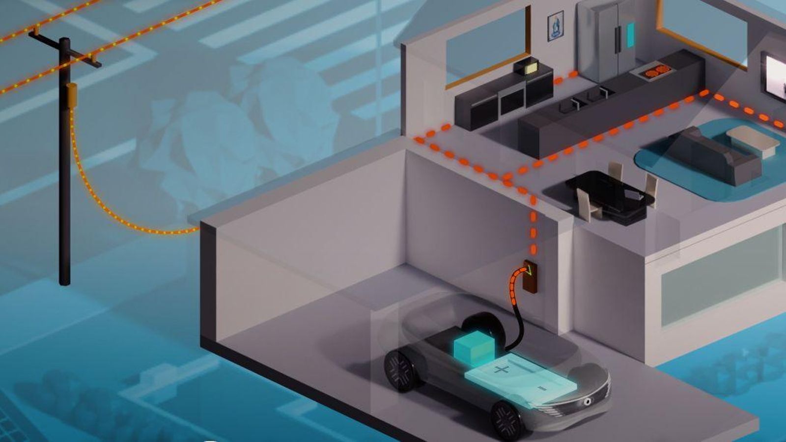 La tecnología V2G no sólo permite llevar la energía a, por ejemplo, el domicilio en el que se está efectuando la carga, sino desde él a la red eléctrica, convirtiendo así al vehículo en una especie de batería de respaldo para ésta.