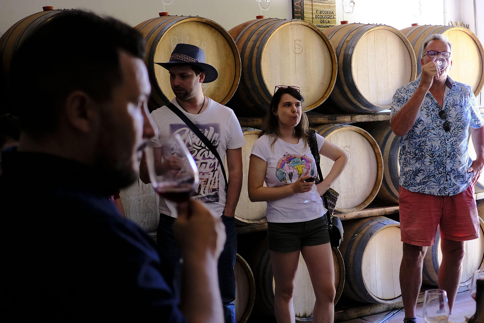 El regreso del turismo extranjero a las bodegas rondeñas, en fotos