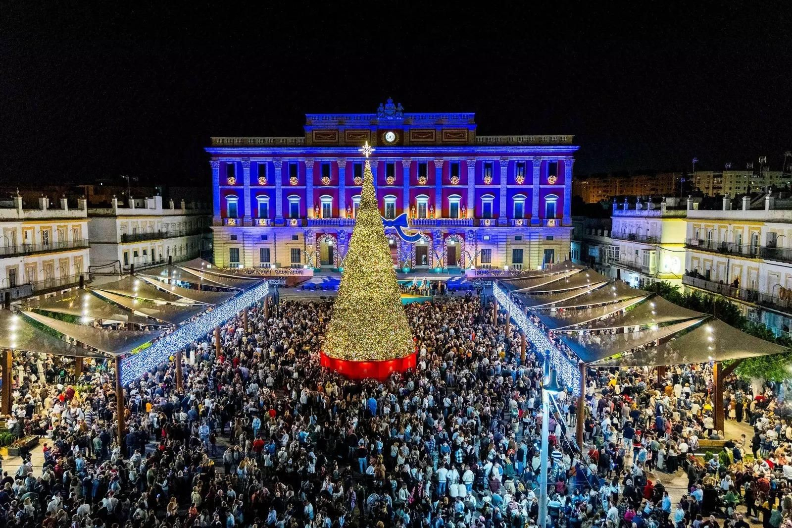 Inauguración del alumbrado de Navidad en San Fernando el año pasado.