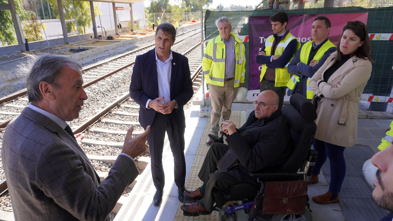 Visita a las obras de la estación Palacio de Congresos-Sevilla Este.