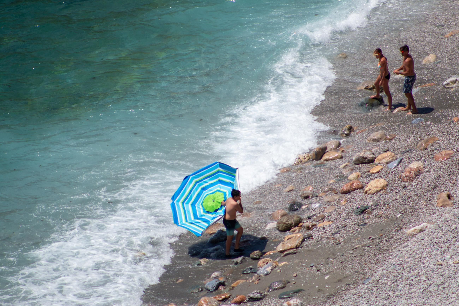 Algunas sombrillas han salido volando durante la jornada debido al temporal de viento