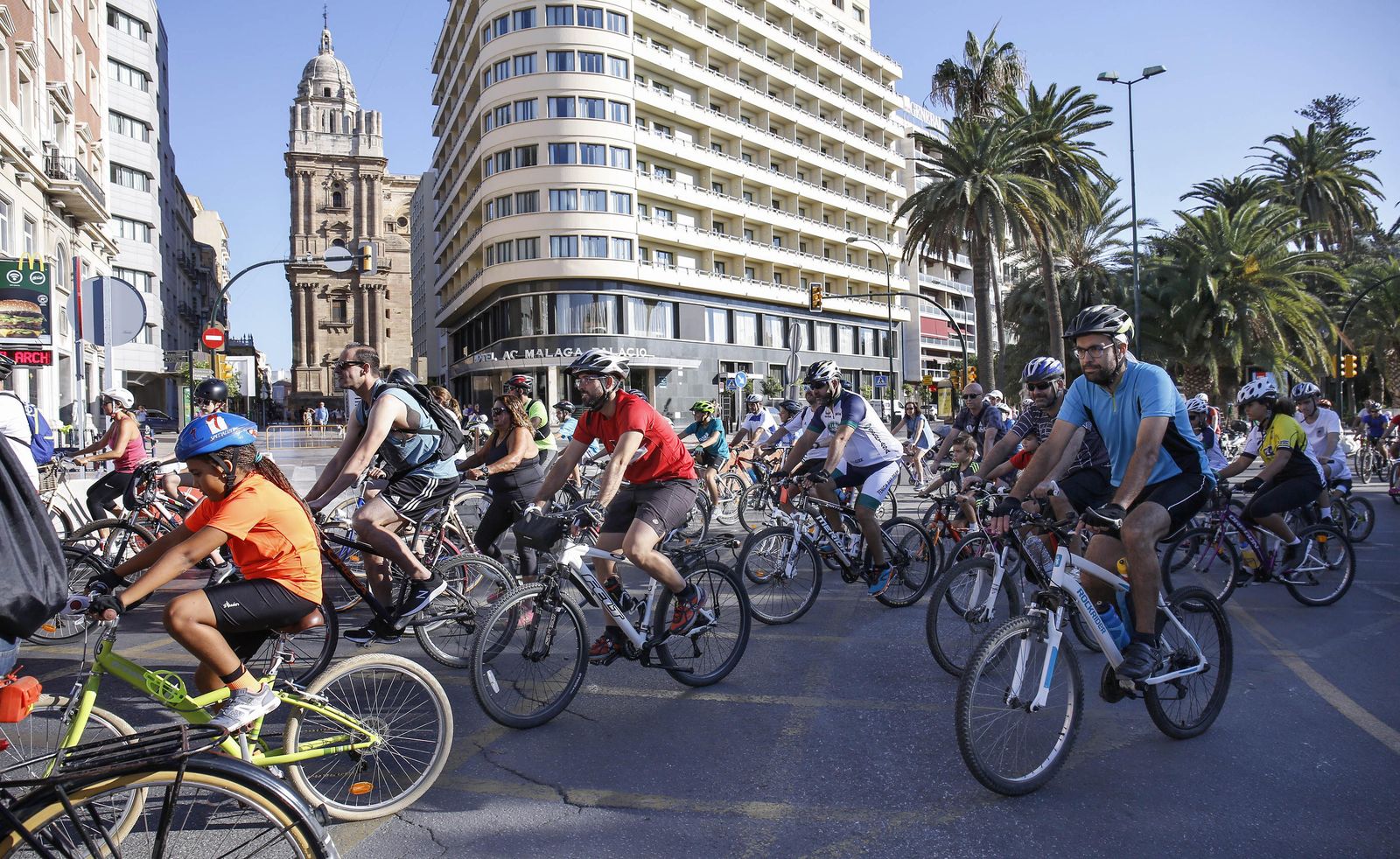 Día de la bici en Málaga en la edición de 2018.